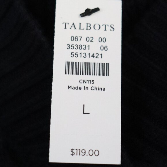 talbots cable sweater poncho * new with tags RV $119 * navy blue * nice quality - Picture 7 of 11